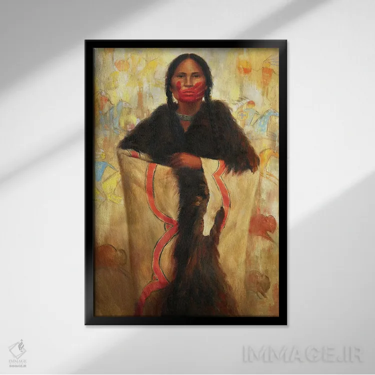 تابلو دکوراتیو او سخن می گوید اثر دیوید جواکین - نمای قابدار مشکی