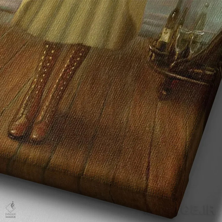 تابلو دکوراتیو خانه جغد اثر دیوید جواکین - نمای نزدیک بافت بوم