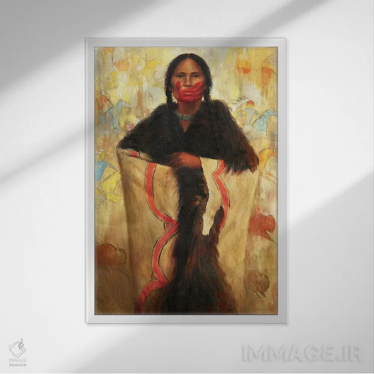 تابلو دکوراتیو او سخن می گوید اثر دیوید جواکین - نمای قابدار سفید