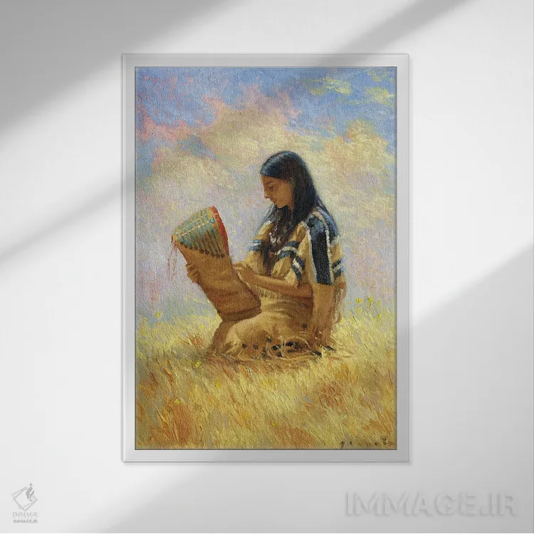 تابلو دکوراتیو مادری اثر دیوید جواکین - نمای قابدار سفید