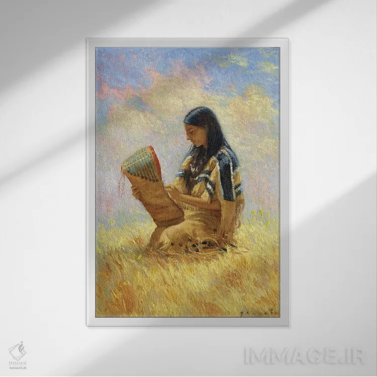تابلو دکوراتیو مادری اثر دیوید جواکین - نمای قابدار سفید