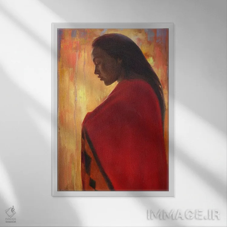 تابلو دکوراتیو رز صحرایی اثر دیوید جواکین - نمای قابدار سفید