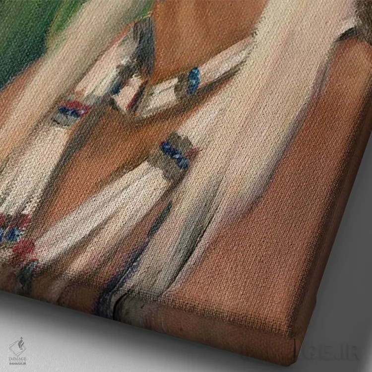 تابلو دکوراتیو کایوت آبی میکا اثر دیوید جواکین - نمای نزدیک بافت بوم