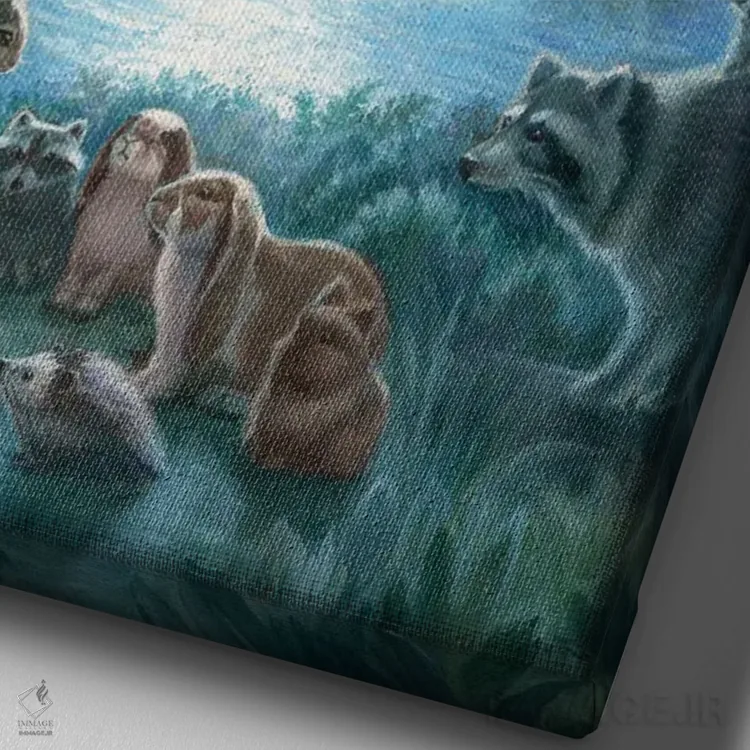 تابلو دکوراتیو راوی داستان اثر دیوید جواکین - نمای نزدیک بافت بوم