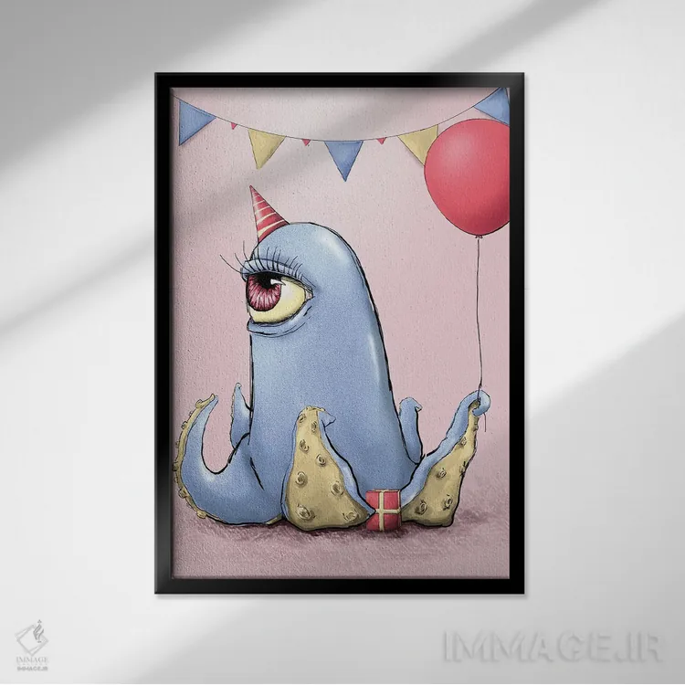 تابلو دکوراتیو به خود پیچیدن اثر دنیل جیمز اسمیت - نمای قابدار مشکی