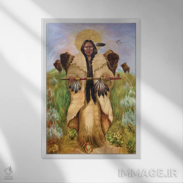 تابلو دکوراتیو ادای احترام مقدس به ویرا درایزدیل اثر دیوید جواکین - نمای قابدار سفید