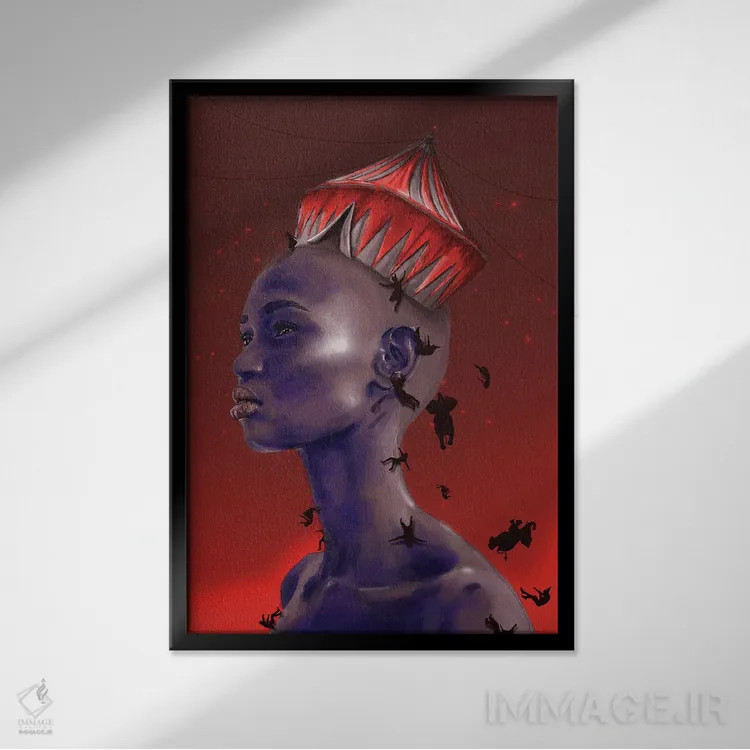 تابلو دکوراتیو سیرک اثر دنیل جیمز اسمیت - نمای قابدار مشکی
