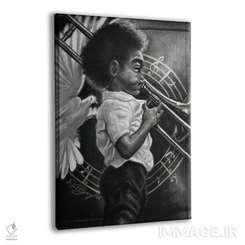 تابلو دکوراتیو پسر کوچولوی غمگین اثر دیان جی - نمای پرسپکتیو محصول