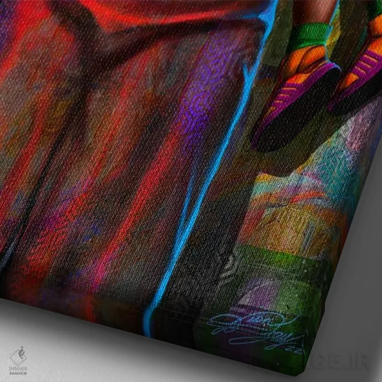 تابلو دکوراتیو آغوش پدر اثر دیان جی - نمای نزدیک بافت بوم