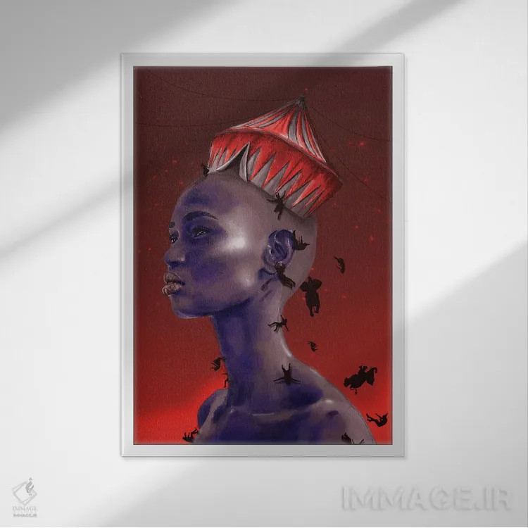 تابلو دکوراتیو سیرک اثر دنیل جیمز اسمیت - نمای قابدار سفید