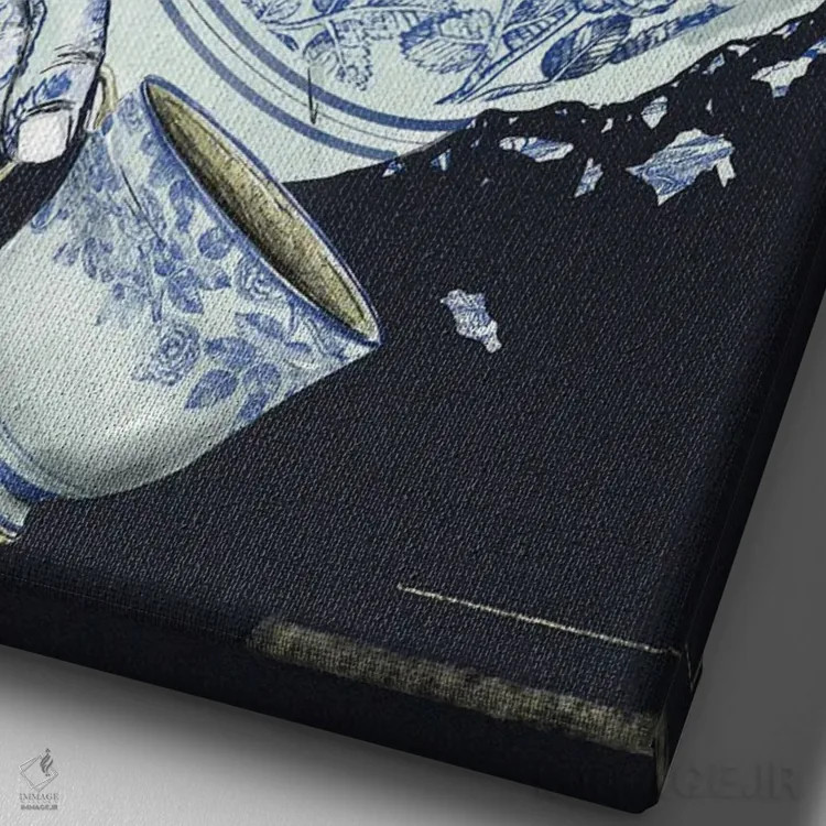 تابلو دکوراتیو چای اثر دنیل جیمز اسمیت - نمای نزدیک بافت بوم