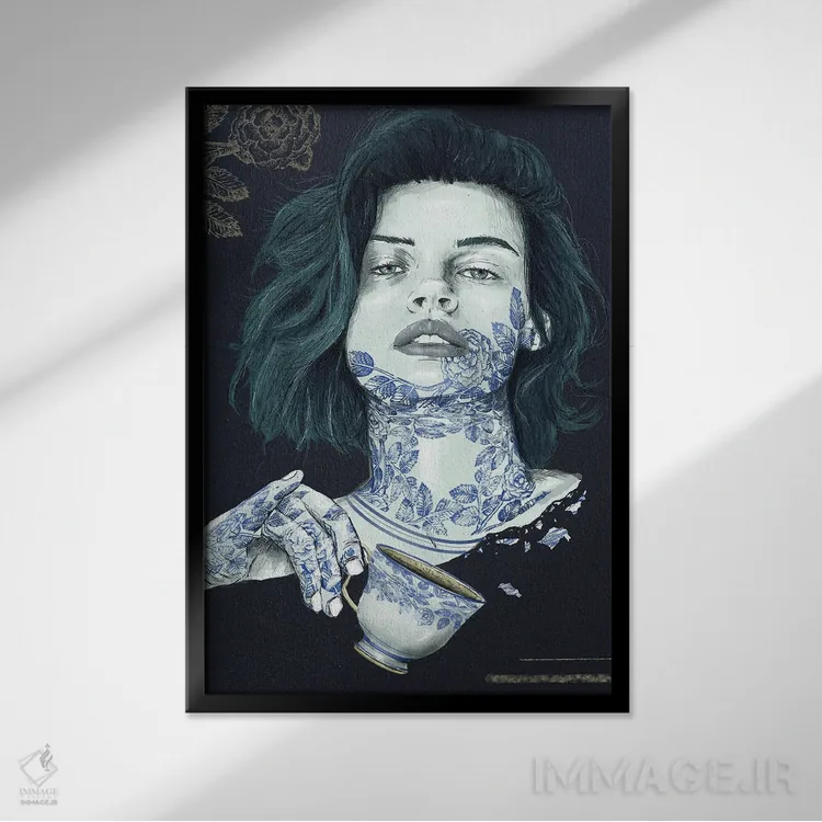 تابلو دکوراتیو چای اثر دنیل جیمز اسمیت - نمای قابدار مشکی