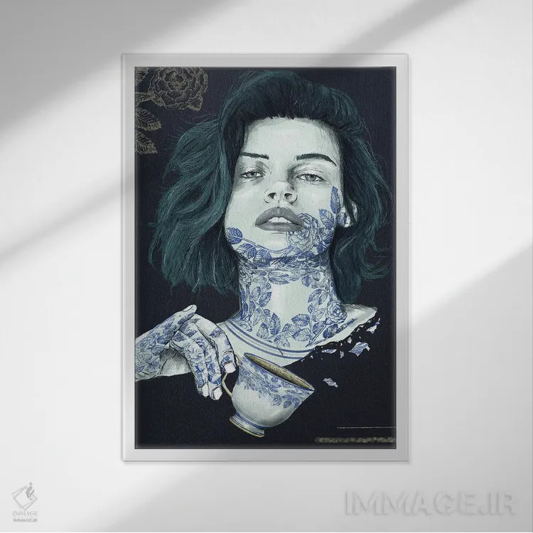 تابلو دکوراتیو چای اثر دنیل جیمز اسمیت - نمای قابدار سفید