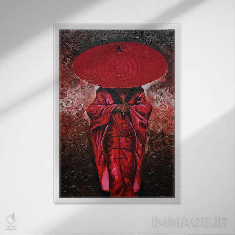 تابلو دکوراتیو چتر او اثر دیان جی - نمای قابدار سفید