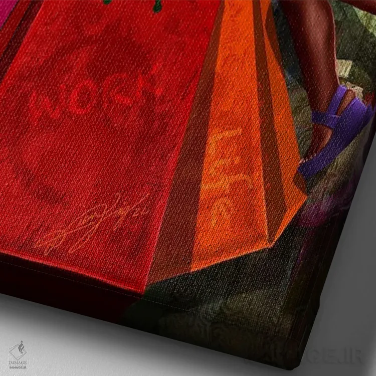 تابلو دکوراتیو قدرت یک مادر اثر دیان جی - نمای نزدیک بافت بوم