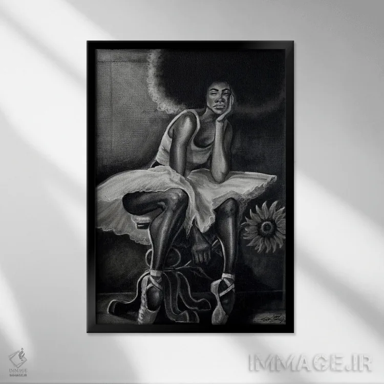 تابلو دکوراتیو خواهر بالرینا اثر دیان جی - نمای قابدار مشکی