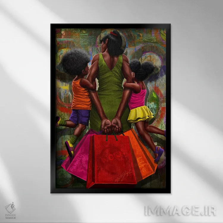 تابلو دکوراتیو قدرت یک مادر اثر دیان جی - نمای قابدار مشکی