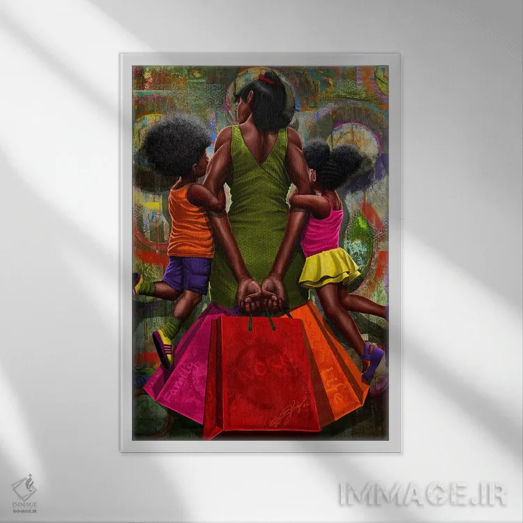 تابلو دکوراتیو قدرت یک مادر اثر دیان جی - نمای قابدار سفید