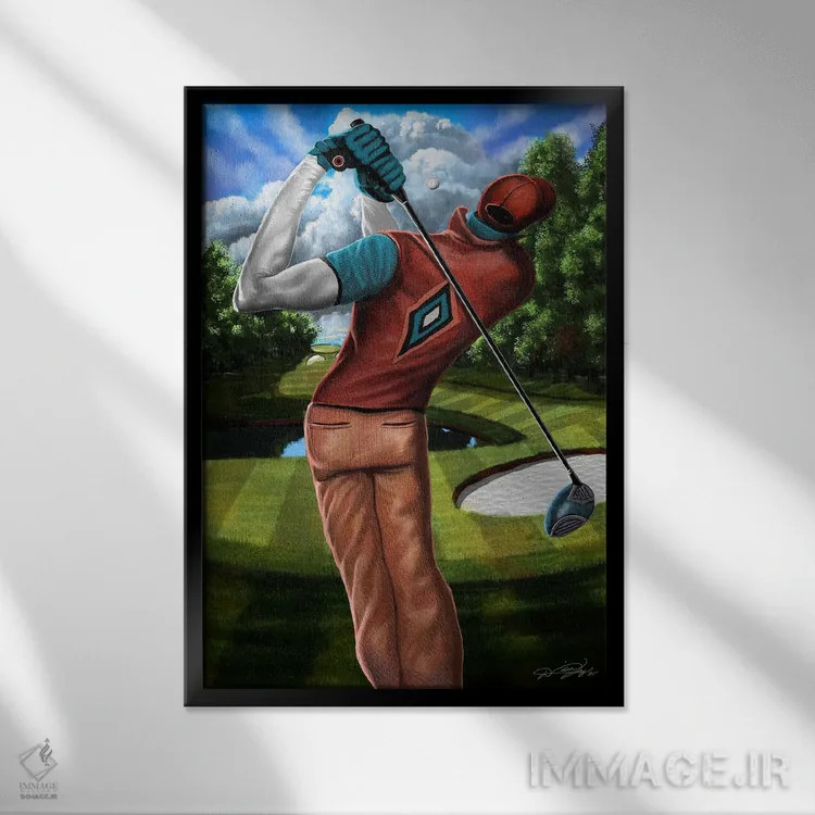 تابلو دکوراتیو نشانه گیری به سوی سبز اثر دیان جی - نمای قابدار مشکی