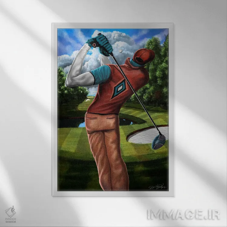 تابلو دکوراتیو نشانه گیری به سوی سبز اثر دیان جی - نمای قابدار سفید