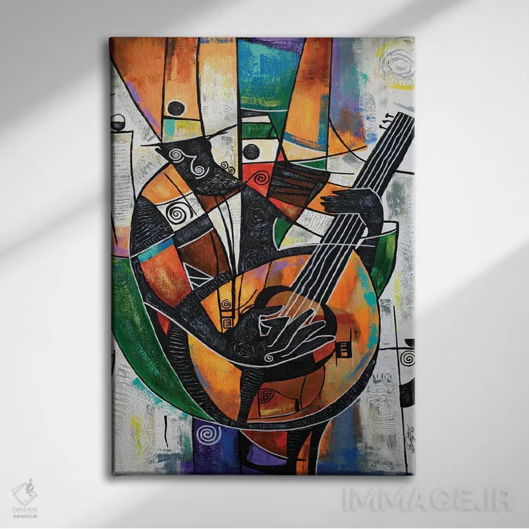 تابلو کلاسیک گیتار اثر دیان جی - نمای روبهرو روی دیوار