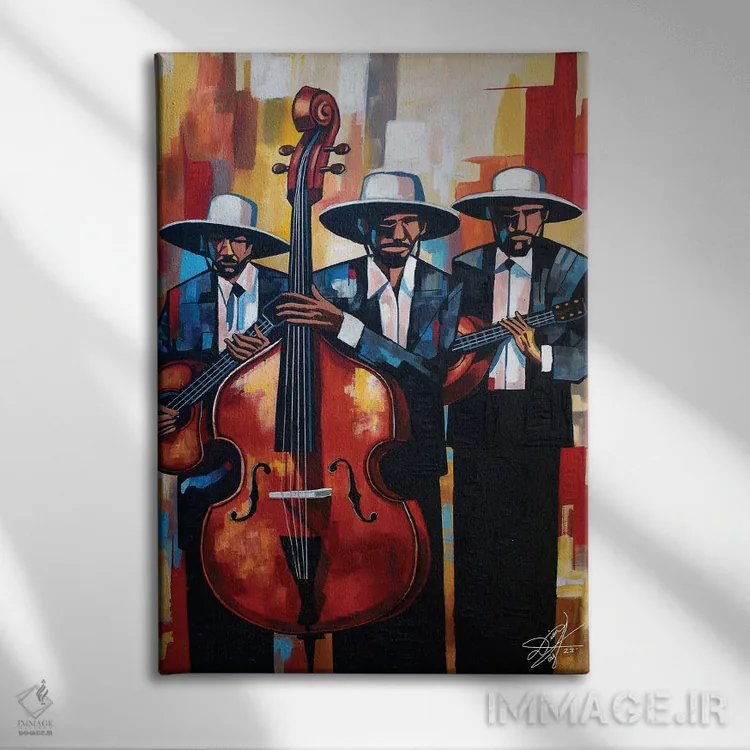 تابلو دکوراتیو موسیقیدانان اثر دیان جی - نمای روبهرو روی دیوار
