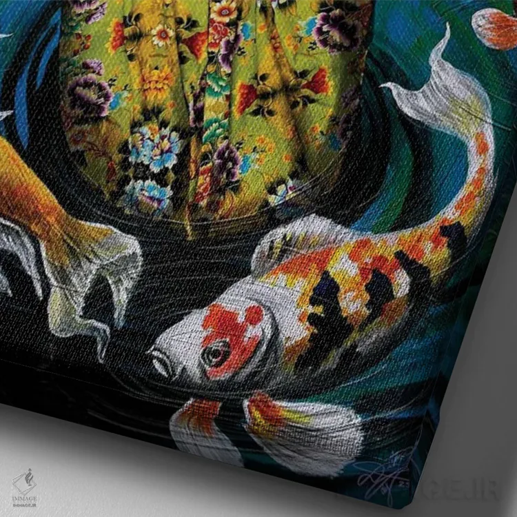 تابلو دکوراتیو کوایسیس اثر دیان جی - نمای نزدیک بافت بوم