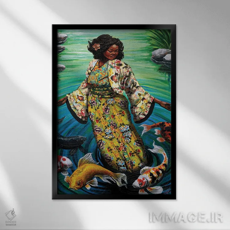 تابلو دکوراتیو کوایسیس اثر دیان جی - نمای قابدار مشکی