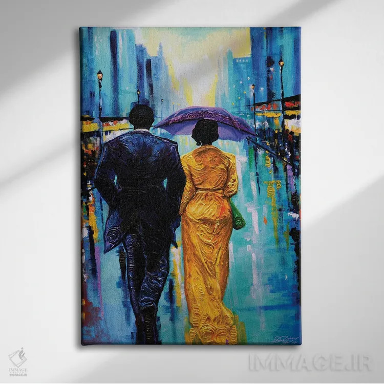 تابلو دکوراتیو پس از باران اثر دیان جی - نمای روبهرو روی دیوار