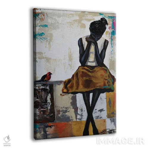 تابلو دکوراتیو پرنده شنوا اثر دیان جی - نمای پرسپکتیو محصول