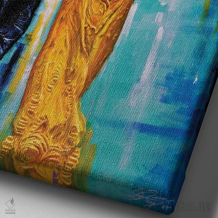 تابلو دکوراتیو پس از باران اثر دیان جی - نمای نزدیک بافت بوم