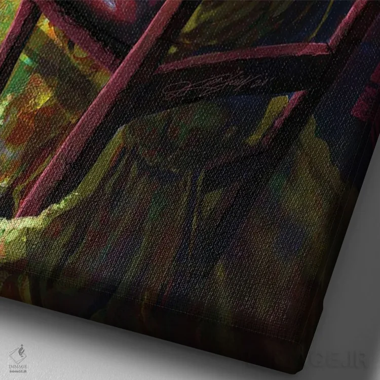 تابلو دکوراتیو عشق کودکانه اثر دیان جی - نمای نزدیک بافت بوم