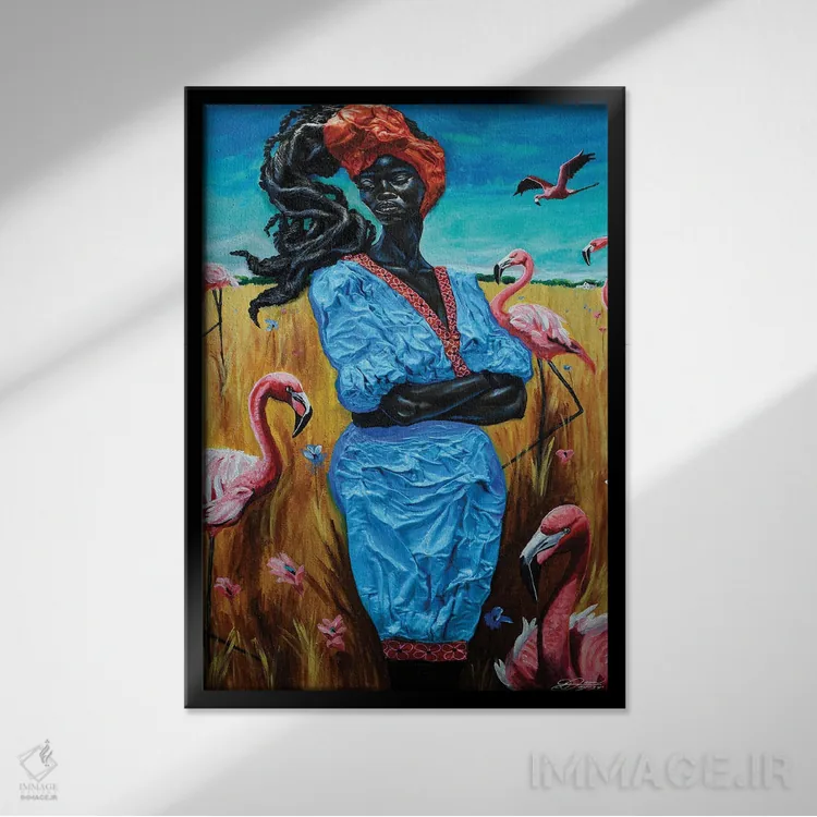 تابلو دکوراتیو دختر جنوبی اثر دیان جی - نمای قابدار مشکی