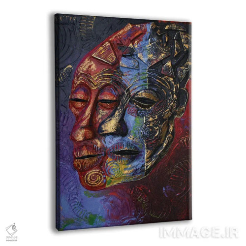 تابلو دکوراتیو ترکیب چهره ها اثر دیان جی - نمای پرسپکتیو محصول