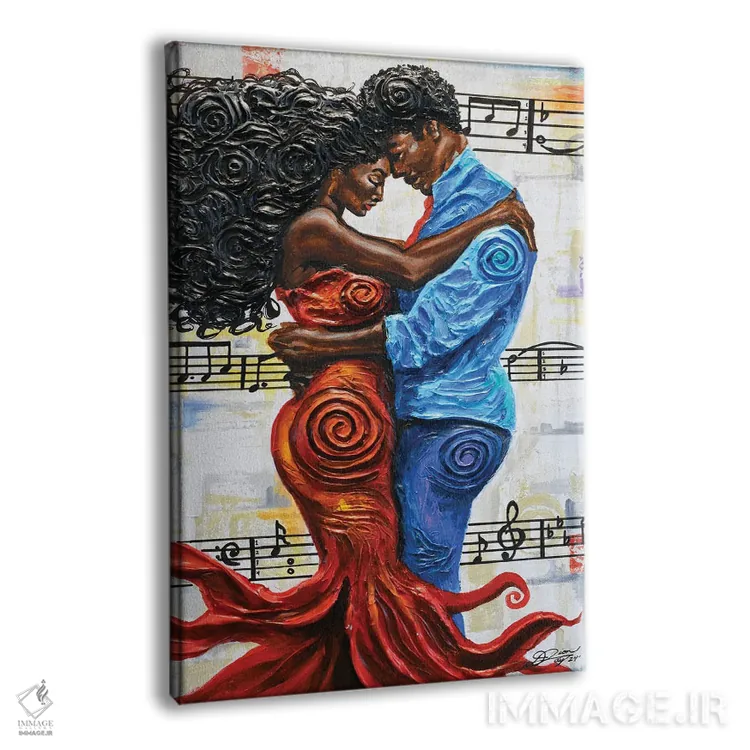 تابلو دکوراتیو برگه نت موسیقی اثر دیان جی - نمای پرسپکتیو محصول