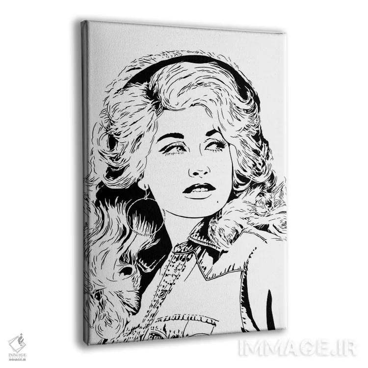 تابلو مدرن دالی پارتن اثر دراپ کیک آرت - نمای پرسپکتیو محصول