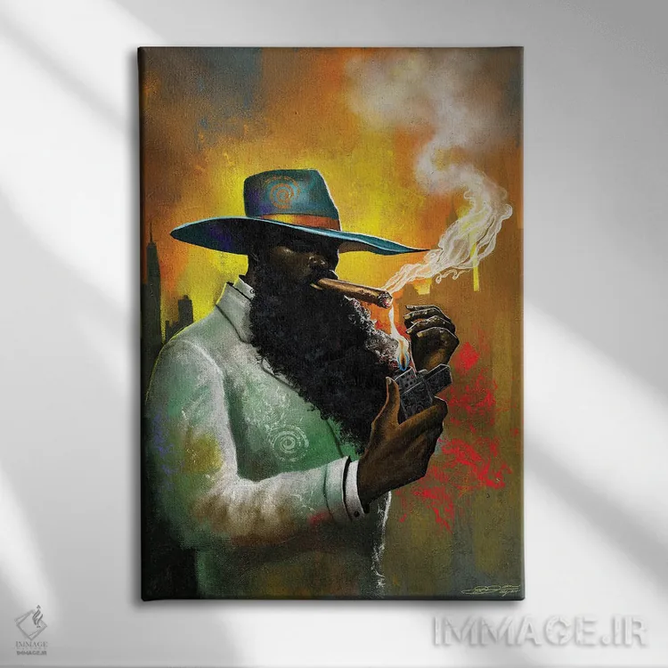 تابلو دکوراتیو شب های سیگار اثر دیان جی - نمای روبهرو روی دیوار