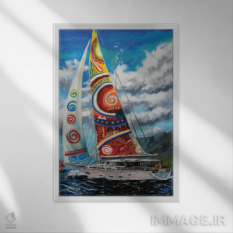 تابلو دکوراتیو بادبان ها برافراشته اثر دیان جی - نمای قابدار سفید