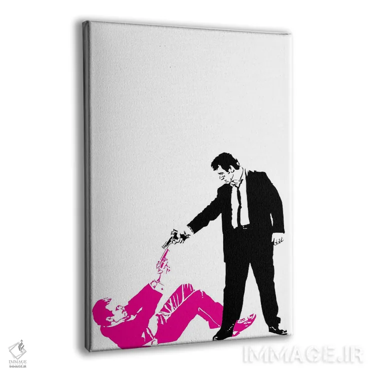 تابلو مدرن سگ های انباری اثر دراپ کیک آرت - نمای پرسپکتیو محصول