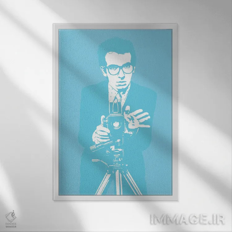 تابلو مدرن الویس کاستلو اثر دراپ کیک آرت - نمای قابدار سفید