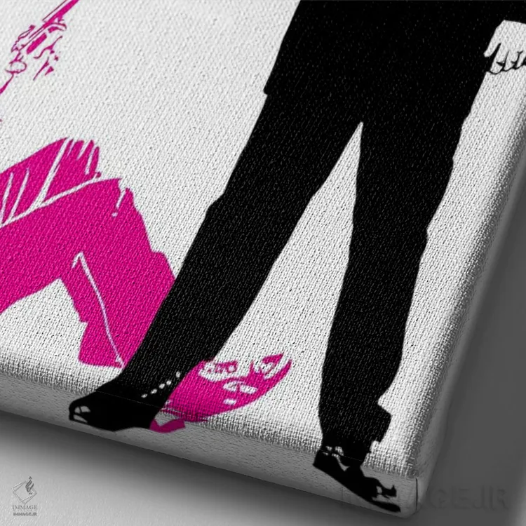 تابلو مدرن سگ های انباری اثر دراپ کیک آرت - نمای نزدیک بافت بوم