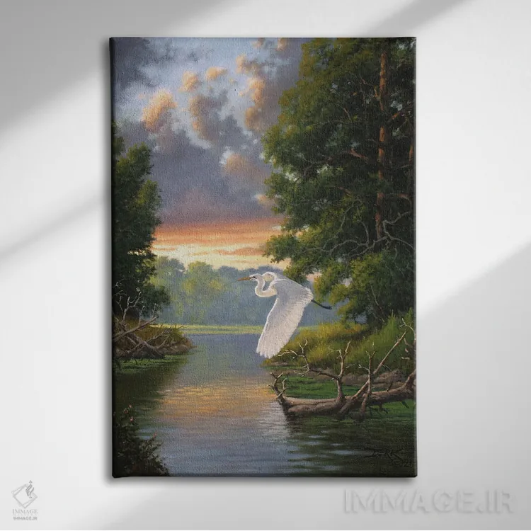 تابلو دکوراتیو فرود آمدن شب اثر درک هانسن - نمای روبهرو روی دیوار