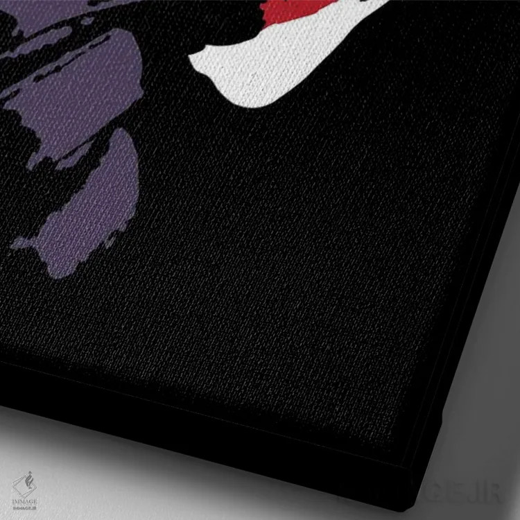 تابلو مدرن جوکر اثر دراپ کیک آرت - نمای نزدیک بافت بوم