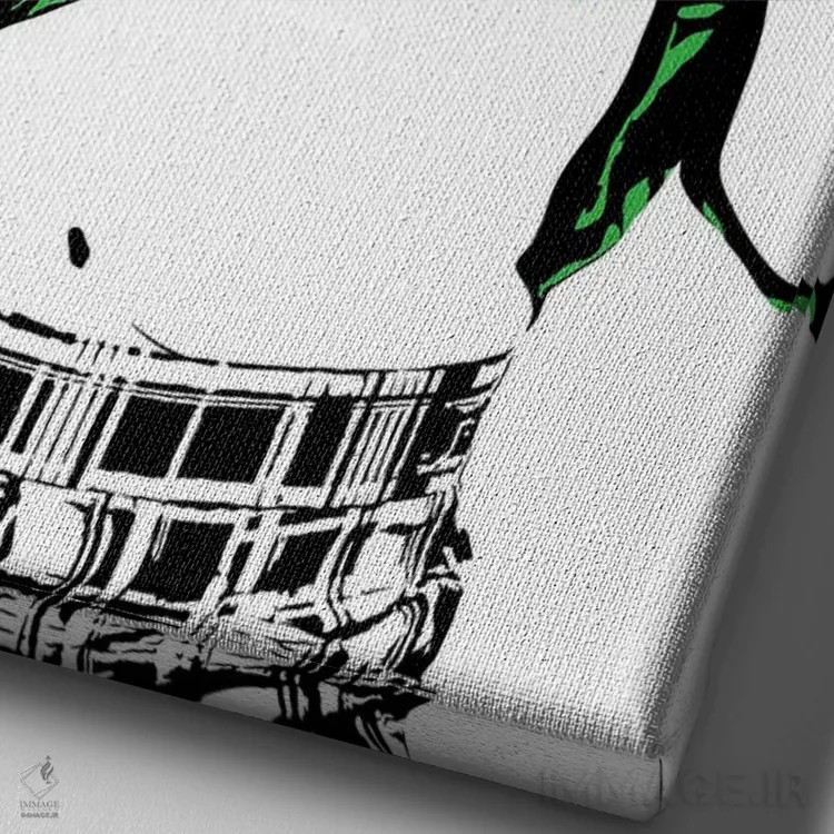 تابلو مدرن چانک اثر دراپ کیک آرت - نمای نزدیک بافت بوم