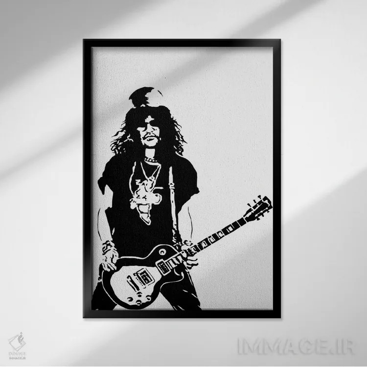 تابلو مدرن اسلش اثر دراپ کیک آرت - نمای قابدار مشکی