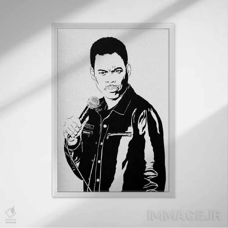 تابلو مدرن کریس راک اثر دراپ کیک آرت - نمای قابدار سفید