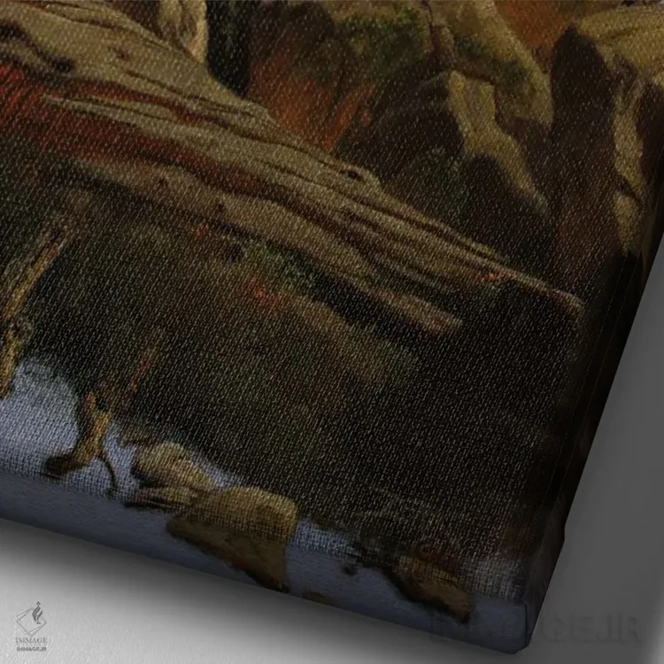 تابلو دکوراتیو در سایه ها اثر درک هانسن - نمای نزدیک بافت بوم