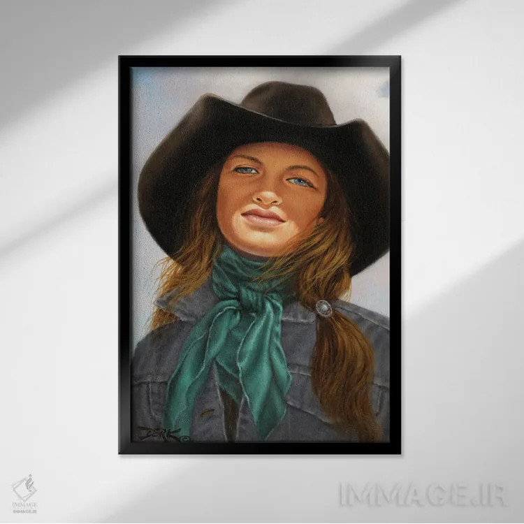 تابلو دکوراتیو مریم مقدس مرغزار اثر درک هانسن - نمای قابدار مشکی