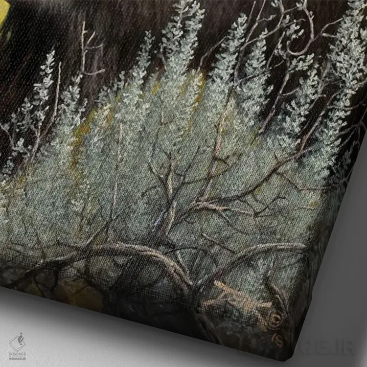 تابلو دکوراتیو سلطان دشت ها اثر درک هانسن - نمای نزدیک بافت بوم