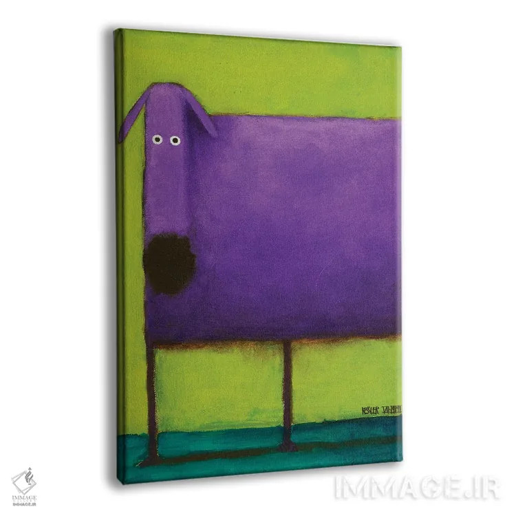 تابلو دکوراتیو سگ بنفش یک اثر دنیل پاتریک کس لر - نمای پرسپکتیو محصول